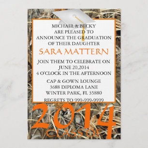Trendy Camo Classic Elegant Graduation Invitation
