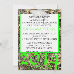 Trendy Camo Classic Elegant Graduation Invitation