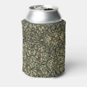 Trendy Camouflage Green  Can Cooler