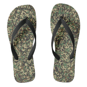 Trendy Camouflage Green  Flip Flops