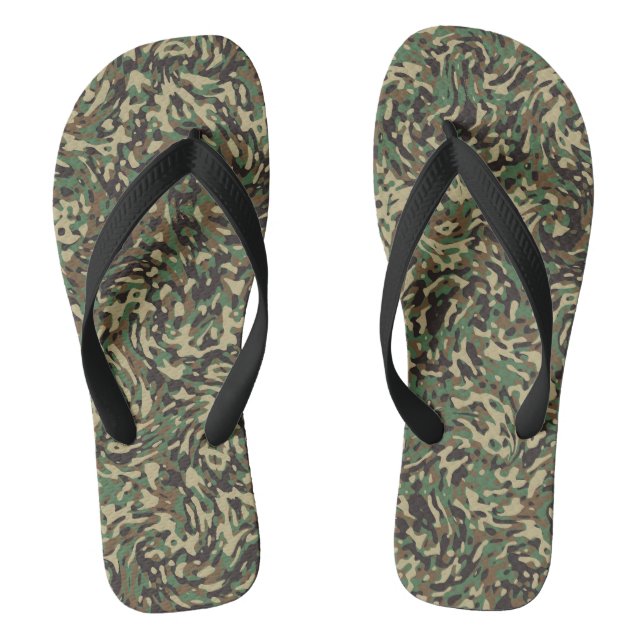 Trendy Camouflage Green  Flip Flops (Footbed)