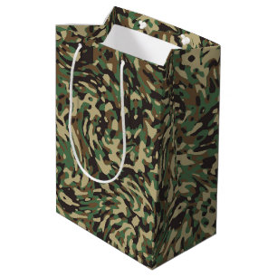 Trendy Camouflage Green  Medium Gift Bag