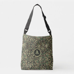 Trendy Camouflage Green Personalised Letter Crossbody Bag