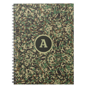 Trendy Camouflage Green Personalised Letter  Notebook