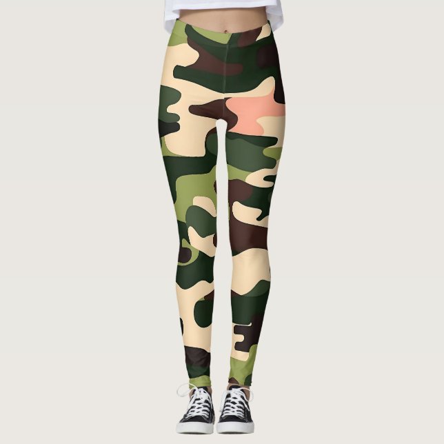 Trendy Camouflage Leggings for Active and Casual W (Front)