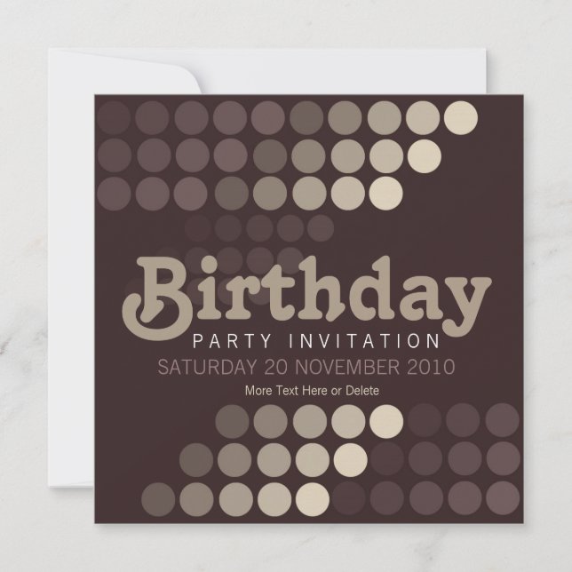 Trendy Cappuccino Cafe Birthday Party Invitation (Front)