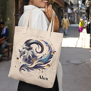 Trendy Capricorn Watercolor Zodiac Design Tote Bag