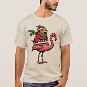 Trendy Capybara Riding Flamingo Gifts Adorable T-Shirt