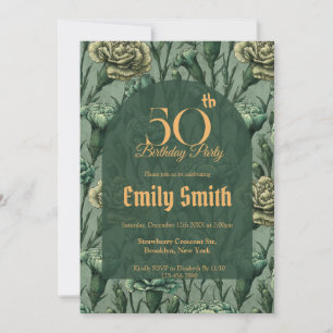 Trendy Carnation Charm Boho Birthday Invitation