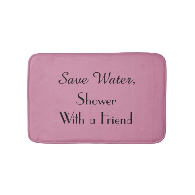 Trendy Cashmere Rose Save Water Funny Bath Mat (Front)