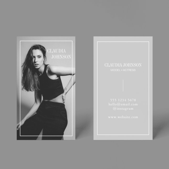 Trendy Casual Black & White Photo Business Card (Creator Uploaded)