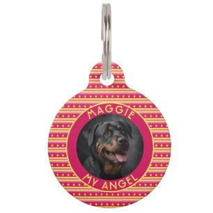 Trendy Cat Dad Gift Stripes Print Pet Tag