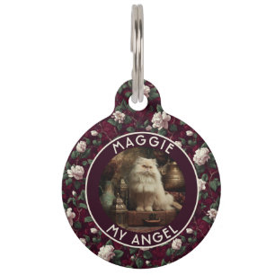 Trendy Cat Gift Gardenias Motif Pet Tag