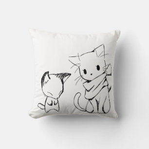 Trendy cat print square cushion