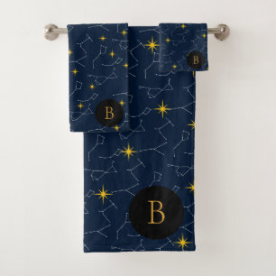 Trendy Celestial Constellations Bath Towel Set