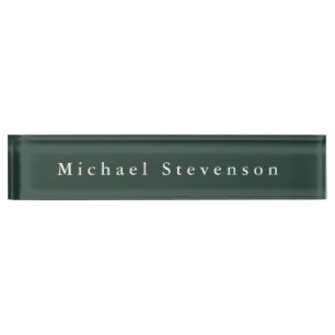 Trendy Celtic Green Modern Professional Nameplate