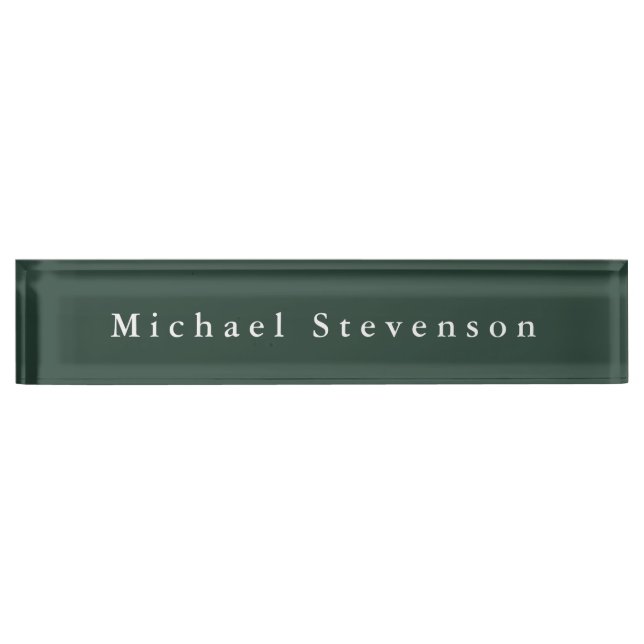 Trendy Celtic Green Modern Professional Nameplate (Front)