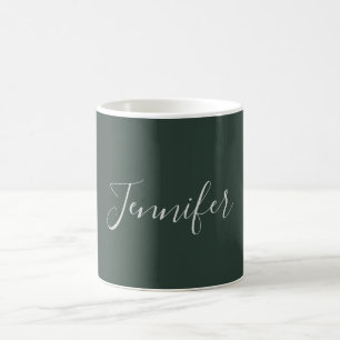 Trendy Celtic Greyish Green Modern Add Own Name Coffee Mug