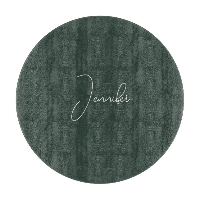 Trendy Celtic Greyish Green Modern Add Own Name Cutting Board (Front)