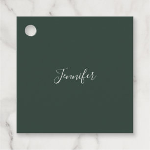 Trendy Celtic Greyish Green Modern Add Own Name Favour Tags
