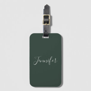 Trendy Celtic Greyish Green Modern Add Own Name Luggage Tag
