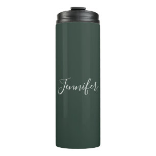 Trendy Celtic Greyish Green Modern Add Own Name Thermal Tumbler