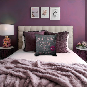 Trendy Chalk Board Girly Motivational Quote Cushion