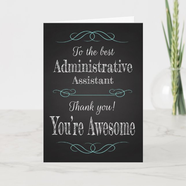 Trendy Chalkboard for Administrative Professionals Card (Front)