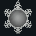 Trendy Chalkboard Vignette Snowflake Pewter Christmas Ornament<br><div class="desc">This cool background design depicts the grain and texture of a blackboard that has been drawn on with chalk and erased many times. It has a vignette look to it, fading to lighter in the centre. This simple, yet very elegant and cool chalkboard background is the perfect starting point for...</div>