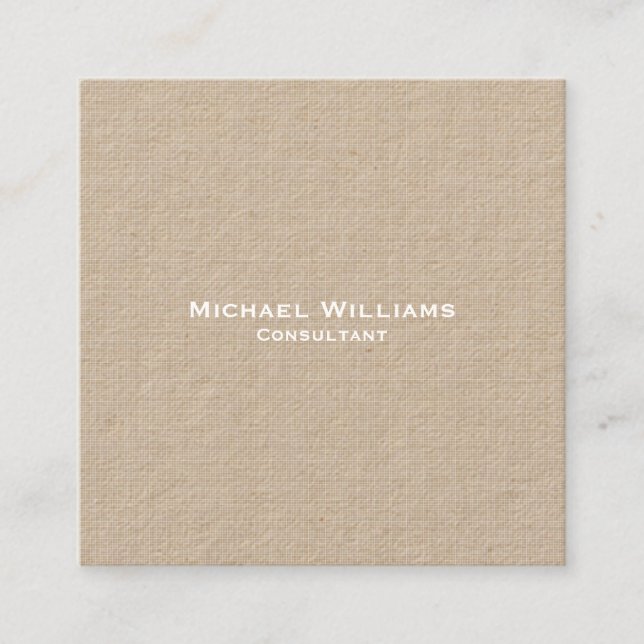 Trendy Checks Modern Minimalist Professional Kraft Square Business Card (Front)