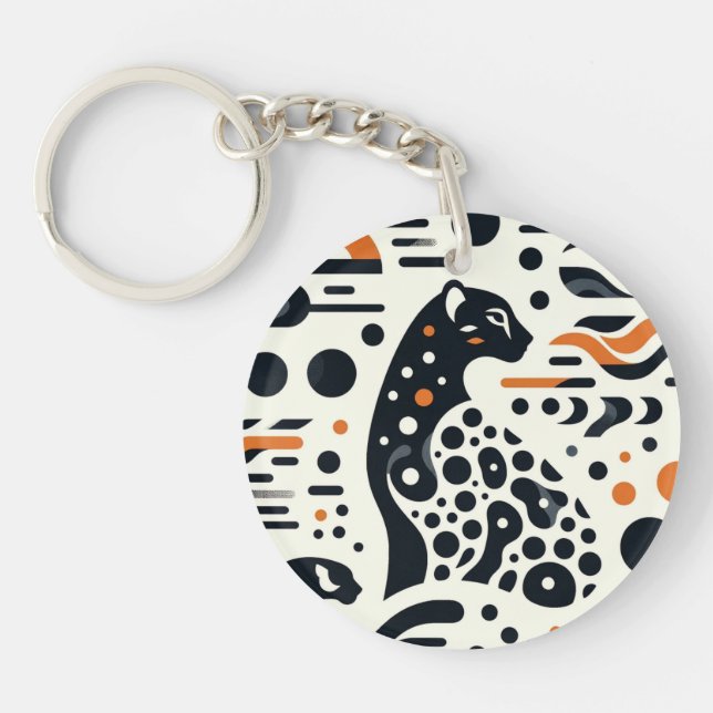 Trendy Cheetah Spot Acrylic Keychain (Front)