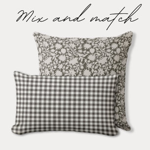 Trendy Chequered Olive  Lumbar Cushion