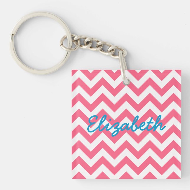 Trendy Chevron Acrylic Keychain (Front)