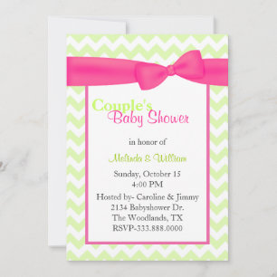 Trendy Chevron Couple's Baby Shower Invitation