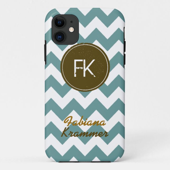 trendy chevron monogram Case-Mate iPhone case (Back)