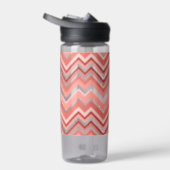 Trendy Chevron Pattern large name block coral Water Bottle (Right)