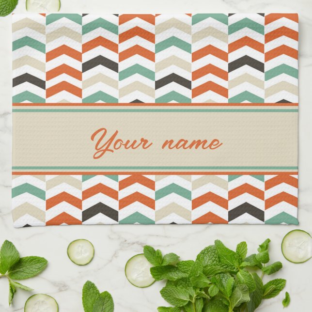 Trendy chevron pattern tea towel (Folded)