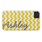 Trendy Chevron Pattern with name - yellow grey