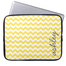 Trendy Chevron Pattern with name - yellow grey