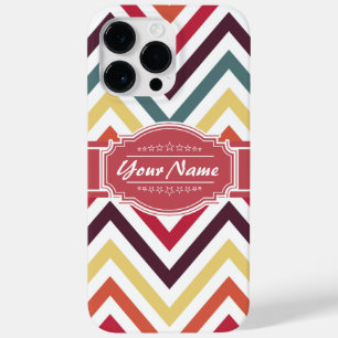 Trendy Chevron Pattern with Personalised Name Case-Mate iPhone 14 Pro Max Case