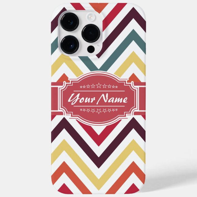 Trendy Chevron Pattern with Personalised Name Case-Mate iPhone Case (Back)