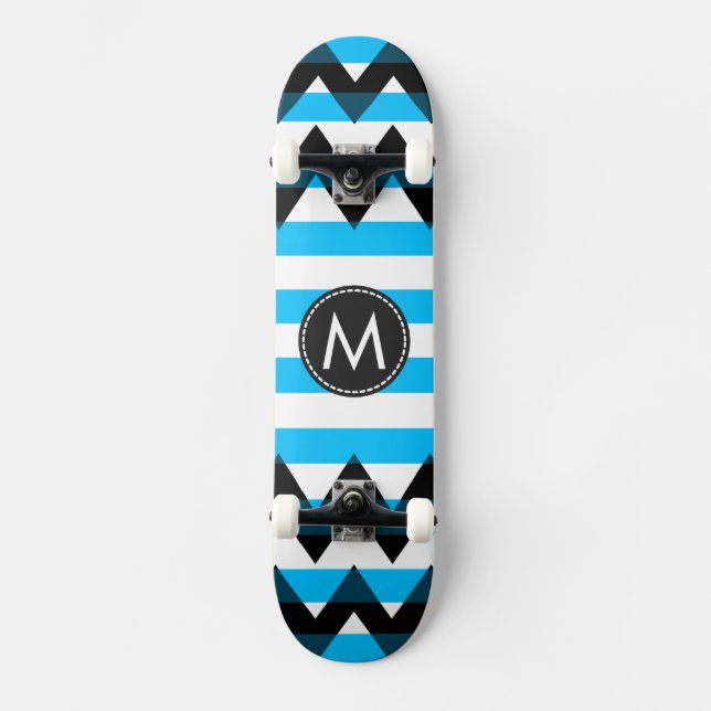 Trendy Chevron Stripes Pattern #10 Skateboard (Front)