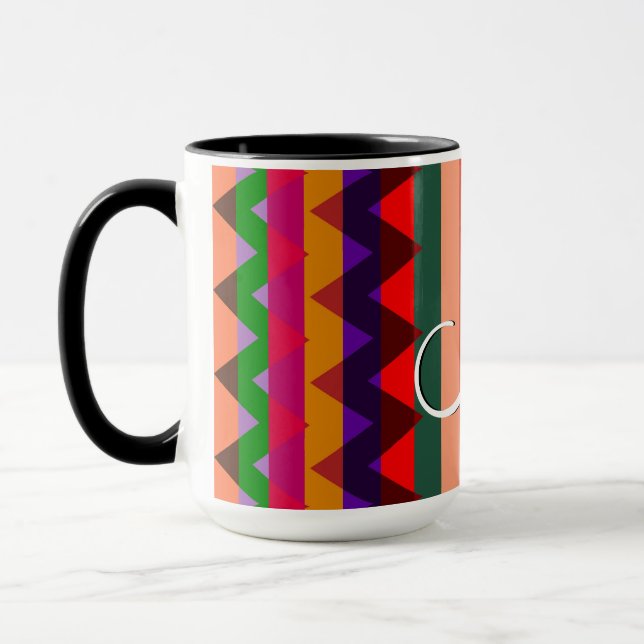 Trendy Chevron Stripes Pattern #11 Mug (Left)