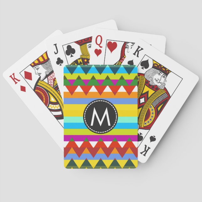 Trendy Chevron Stripes Pattern #13 Playing Cards (Back)