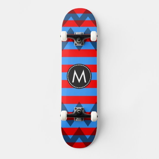 Trendy Chevron Stripes Pattern #19 Skateboard (Front)