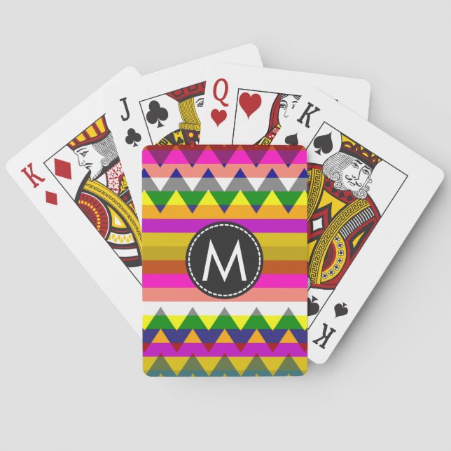 Trendy Chevron Stripes Pattern #20 Playing Cards (Back)