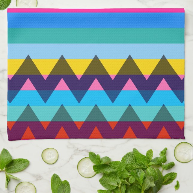 Trendy Chevron Stripes Pattern #27 Tea Towel (Folded)