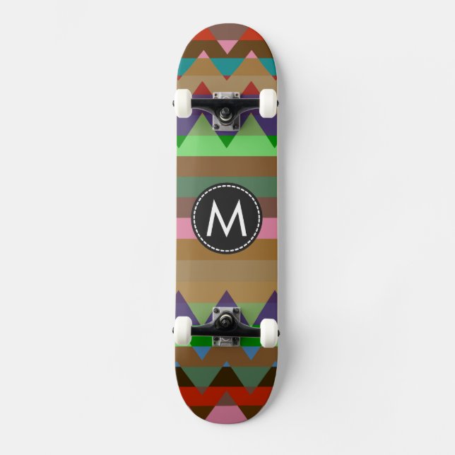 Trendy Chevron Stripes Pattern #2 Skateboard (Front)