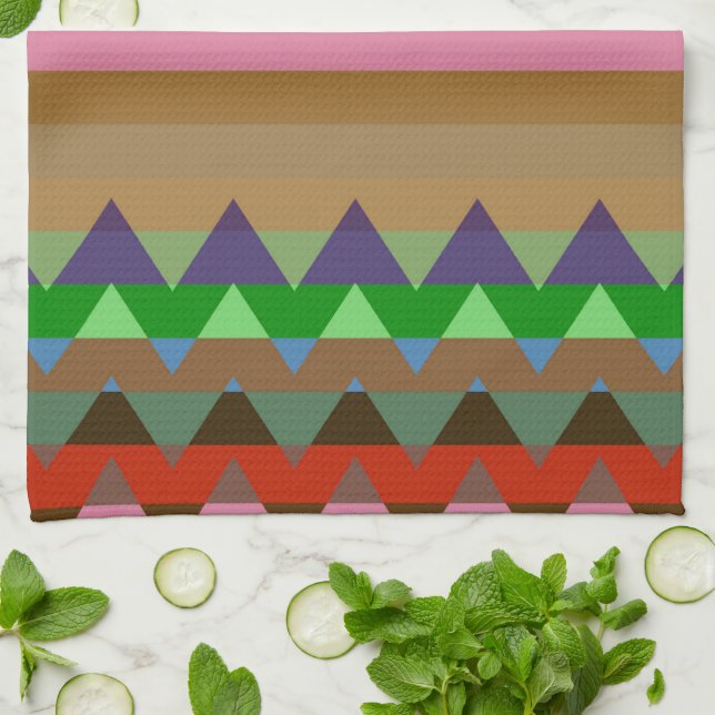 Trendy Chevron Stripes Pattern# 2 Tea Towel (Folded)