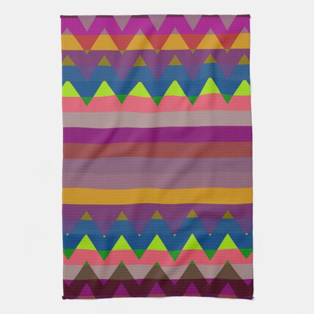 Trendy Chevron Stripes Pattern #6 Tea Towel (Vertical)